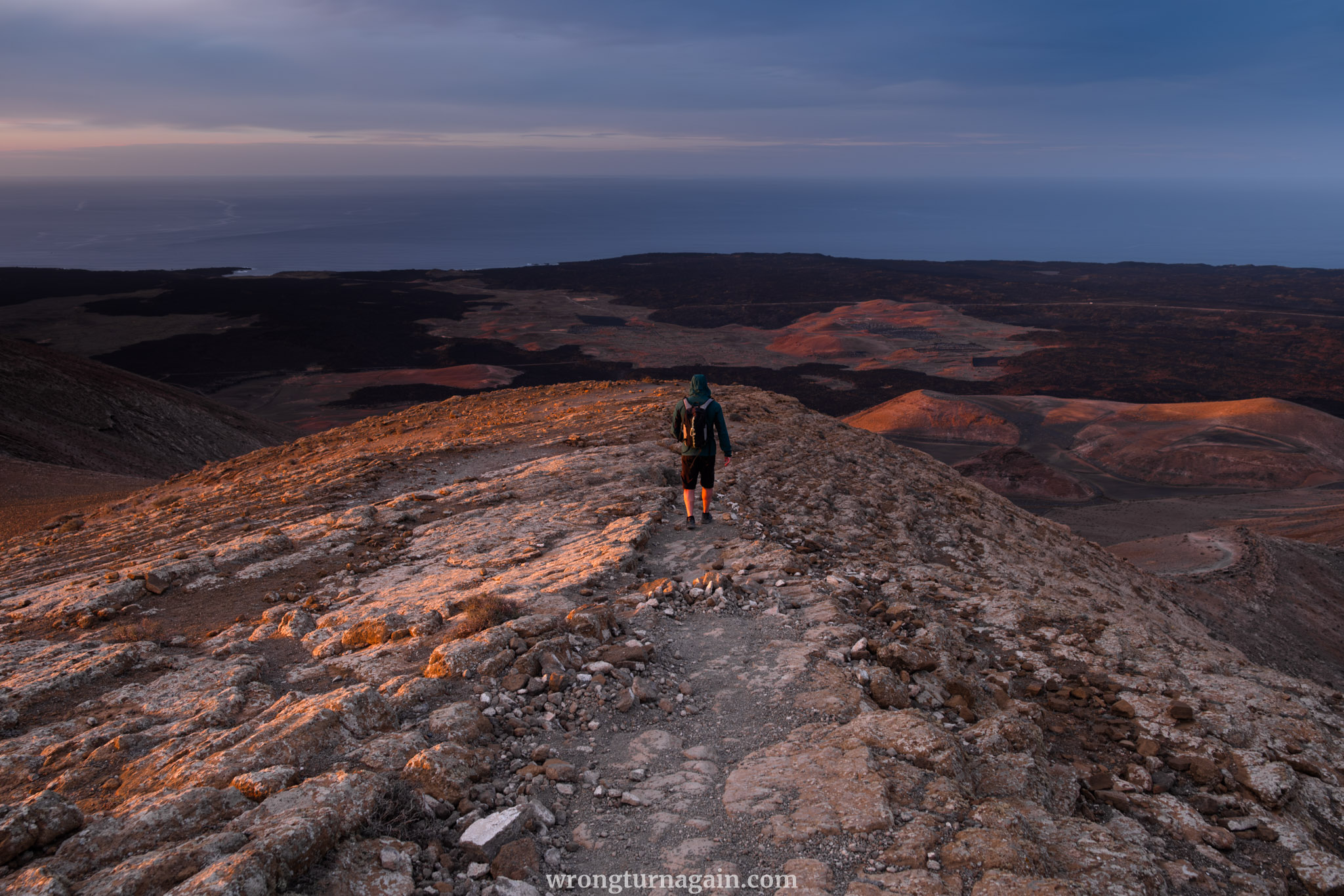 caldera blanca view sunset