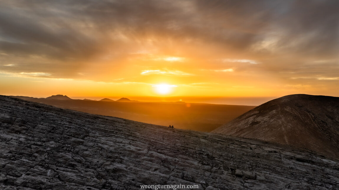 caldera blanca hike sunset view